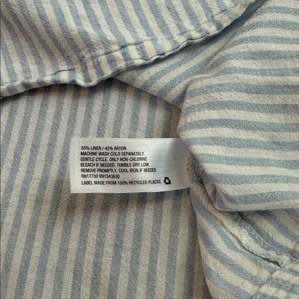 A New Day Light Blue and White Striped Blouse Size L - Picture 7 of 7
